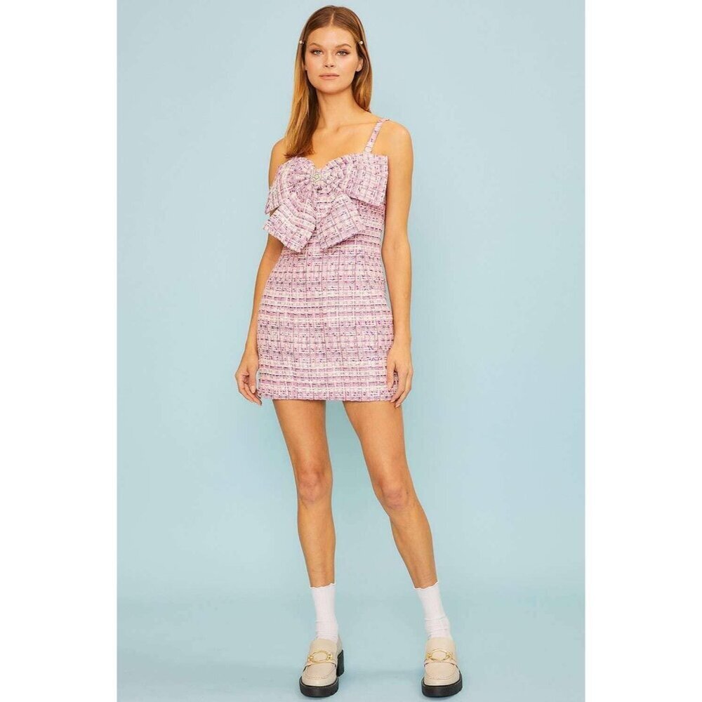 Big Bow Tweed Mini Dress - Picture 11 of 13